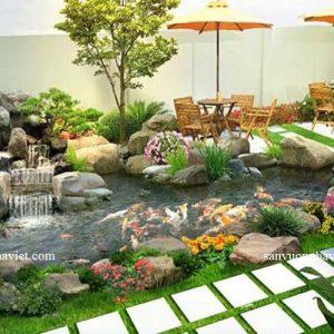 Thiết kế sân vườn đẹp đơn giản