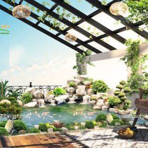 Thi công tiểu cảnh sân vườn nhà phố đẹp